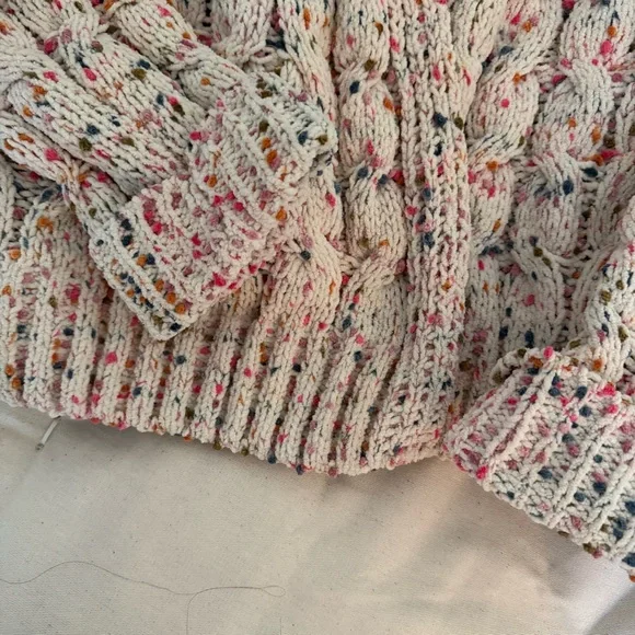 cream speckled knit sweater - Picture 5 of 5